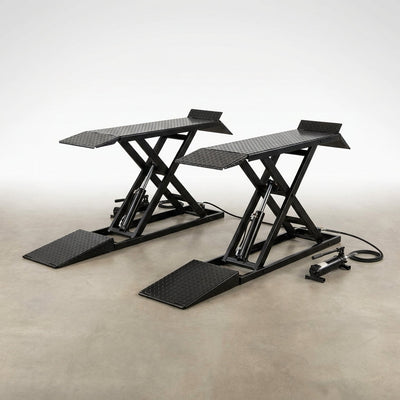 Hydraulic Car Lift Designed for Home Garage Use, Drive-Up Ramp, 3000 Lb Capacity, Steel Construction