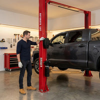 12000 Lbs Extra Height 167Inch 2 Post Lift Two Post Car Lift AK-M120 Auto Lift Car Lift Hoist 2 Post Car Lift (Extra Height, Red) — Lifestyle