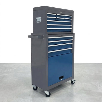Rolling Tool Chest Built to Organize, 13 Drawers, Detachable Design, Locking Mechanism, Heavy-Duty Steel