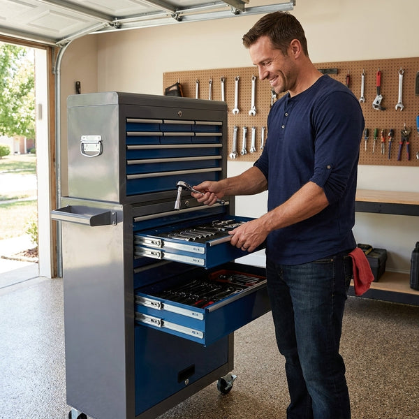 Rolling Tool Chest Built to Organize, 13 Drawers, Detachable Design, Locking Mechanism, Heavy-Duty Steel