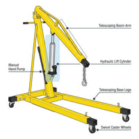 2,000 Lb. Capacity Engine Hoist with Telescopic Legs — How It Works