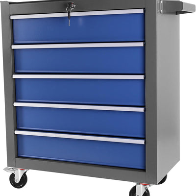 5 Drawers Rolling Tool Chest with Wheels, Rolling Tool Chest, Portable Rolling Tool Box on Wheels, Tool Chest Organizer for Garage, Workshop, Home Crafts Use Blue as Shown