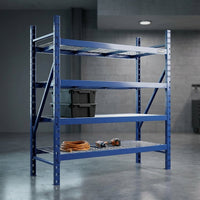 Garage Storage Shelves - Heavy Duty 4-Tier Adjustable Metal Wire Shelving Units with 8000 Lbs Total Capacity for Garage Basement Racking Organization - 72" H X 77" W X 24" D — Studio Shot