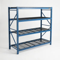 Garage Storage Shelves - Heavy Duty 4-Tier Adjustable Metal Wire Shelving Units with 8000 Lbs Total Capacity for Garage Basement Racking Organization - 72" H X 77" W X 24" D — Studio Shot