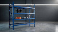 Garage Storage Shelves - Heavy Duty 4-Tier Adjustable Metal Wire Shelving Units with 8000 Lbs Total Capacity for Garage Basement Racking Organization - 72" H X 77" W X 24" D — Lifestyle