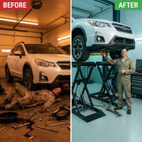 Hydraulic Car Lift with Ramp - 3,000 Lb. per Pair Capacity — Before & After