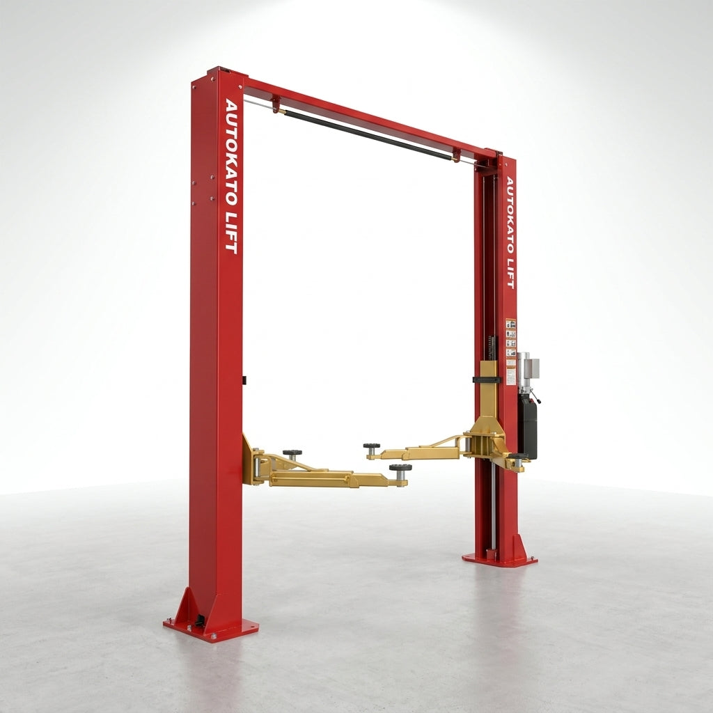 Two Post Car Lift Engineered for Heavy Duty Use, 12000 Lb Capacity, 70.87 Inch Height, Dual Hydraulic — Studio Shot