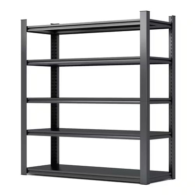 72 In. H 5-Tier Metal Shelves 2000 Lbs. Heavy Duty Storage Shelve Adjustable Garage Shelf Industrial Shelving Unit-Black