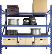 Garage Storage Shelves - Heavy Duty 4-Tier Adjustable Metal Wire Shelving Units with 8000 Lbs Total Capacity for Garage Basement Racking Organization - 72" H X 77" W X 24" D