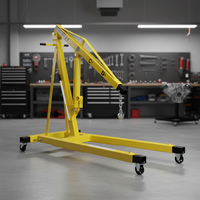 Engine Hoist Crane Built to Handle Heavy Lifts, 2,000 Lb Capacity, Steel Construction, Telescopic Legs